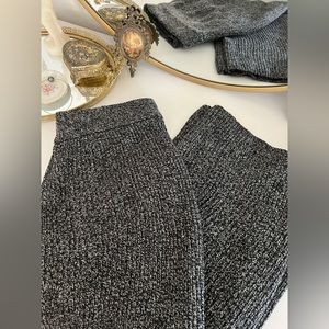 Zara Grey Knit Wide Leg Lounge Pants